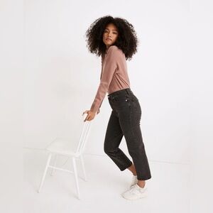 The Perfect Vintage Straight Crop Jean in Lunar Wash, Size 25
